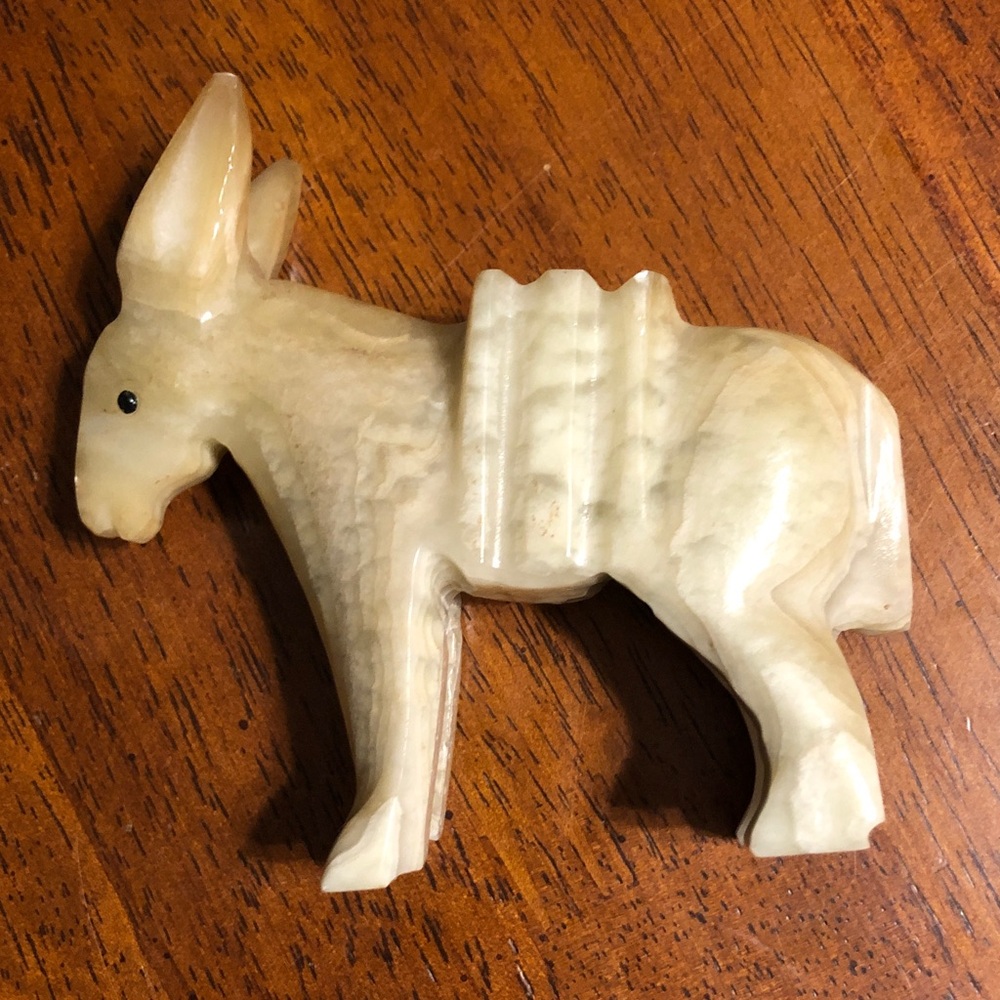 Vintage Carved Onyx Donkey Figurine Mexico